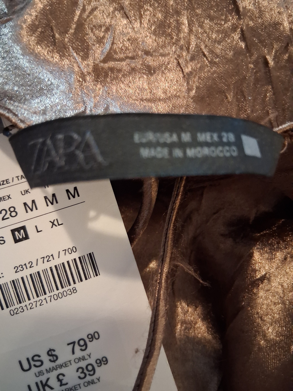 Zara Copper Satin Cowl-Neck Maxi Slip Dress - Picture 8 of 8